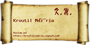 Kroutil Mária névjegykártya