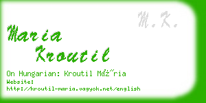 maria kroutil business card